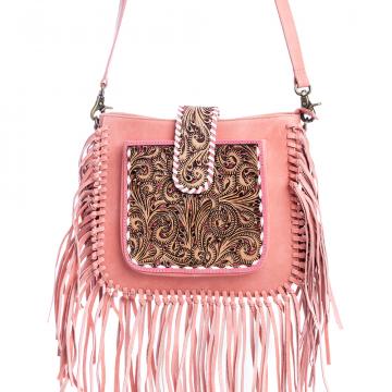 Oro Valley Hand-Tooled Bag in Pink