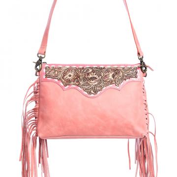 Chaparral Ridge Hand-Tooled Bag in Pink