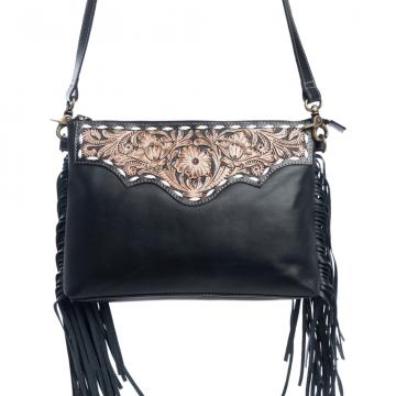 Chaparral Ridge Hand-Tooled Bag in coal