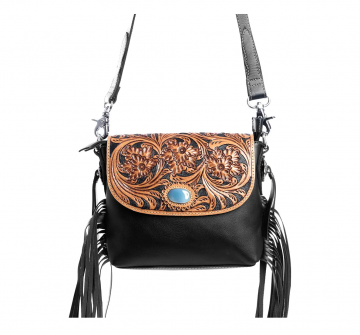 Ebony Delight Hand-Tooled Bag