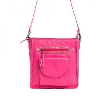 Ninnekah Leather Bag in Magenta