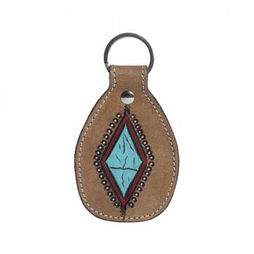 Sky Diamond Leather Key Fob