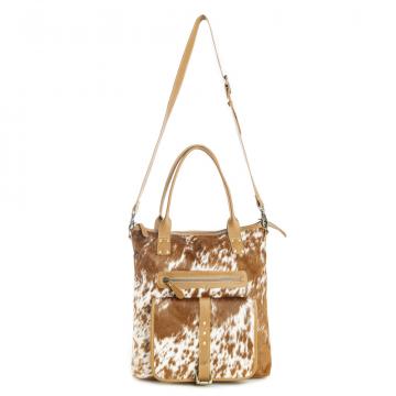 Mesa Maverick Tote Bag in Brown & White