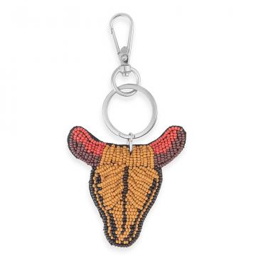 Beaded Steer Key Fob