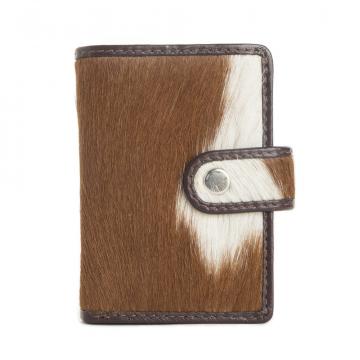 Mesa Maverick RFID Credit Card Holder in Brown & White