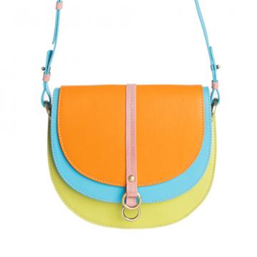 Color Point Half Moon Shoulder Bag