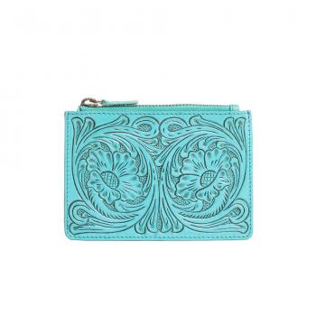 Bloom on the Range Credit Card Wallet in Turquoise