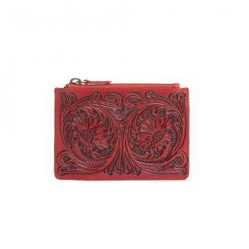 Bloom on the Range Credit Card Wallet in Scarlet