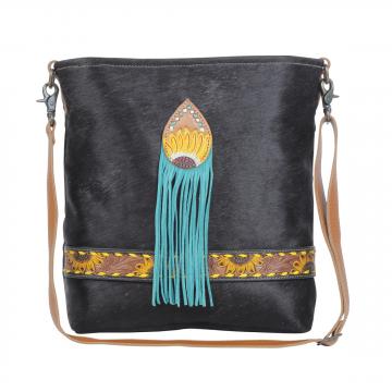 "Blue candle Hand-Tooled Bag"