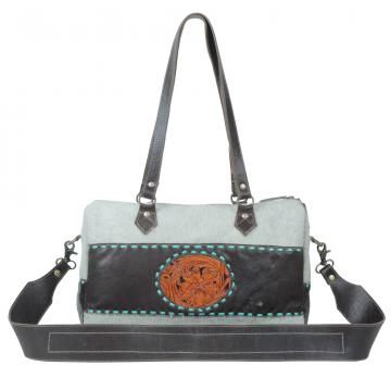 turquoise  edges Hand-Tooled Bag