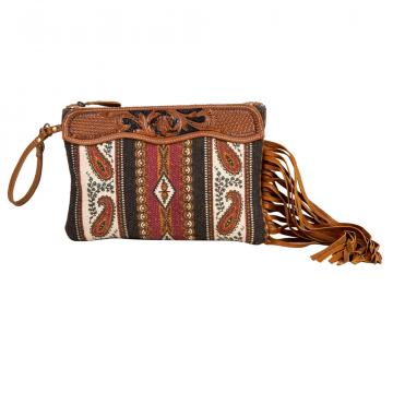 Mojave Paisley Fringed Hand-Tooled Bag 