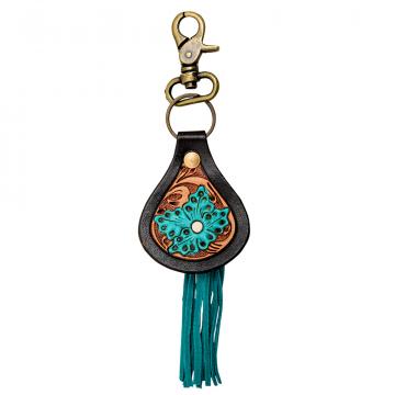 Venous Hand-Tooled Leather Keyfob