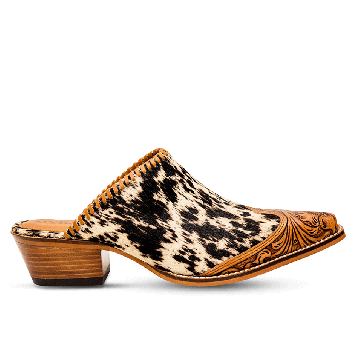 Heely Western Hand-Tooled Mules