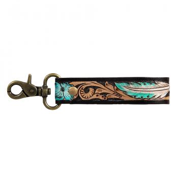 Canyon Feather Hand-Tooled  Key Fob