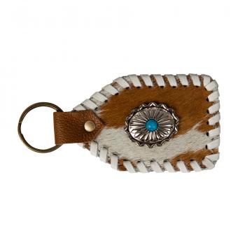 Shining Rock Stitched Hairon Hide Key Fob