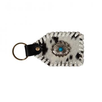 Crystal Rock Stitched Hairon Hide Key Fob