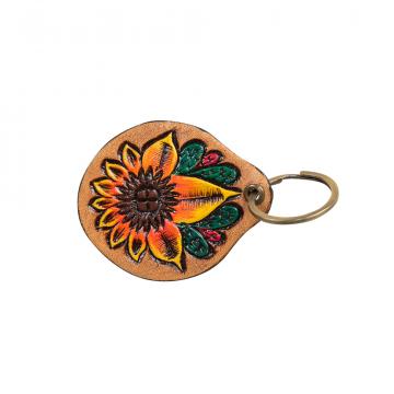 Desert Daffodil Hand-Tooled Key Fob