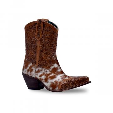 Kelsey Anne Hair-on Hide & Hand-tooled Leather Boots