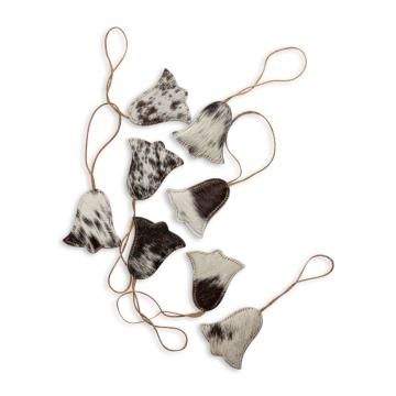 Christmas Bell Hair-on Hide Ornament Set in Black