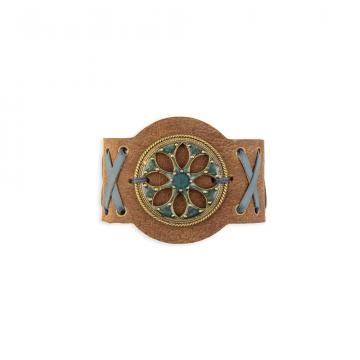 Wind Song Leather & Medallion Cuff Bracelet