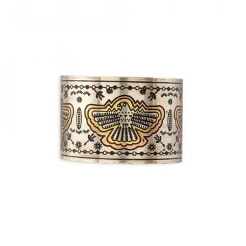 Thunder Hawk Etched Metal Cuff Bracelet