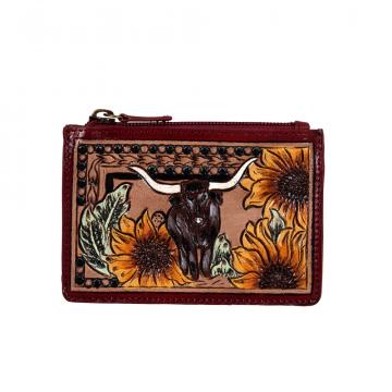 Where Longhorns Graze Hand-tooled Card Holder