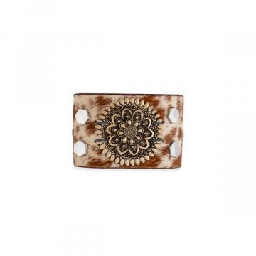 Brandianna Hair-on Hide Cuff Bracelet in Brown