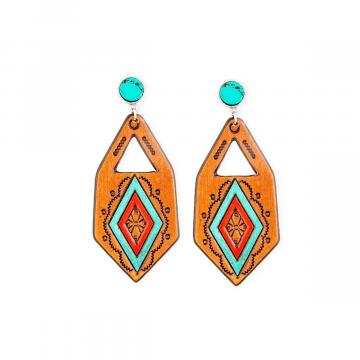 Pamarina Falls Hand-tooled Leather Earrings