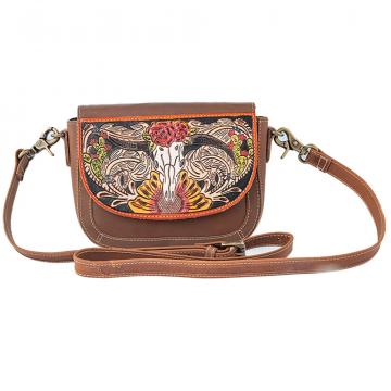 Winds of the Rose Hand-Tooled Lether Bag