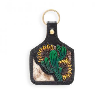 Desert O' Mine Hand-tooled Leather Key Fob