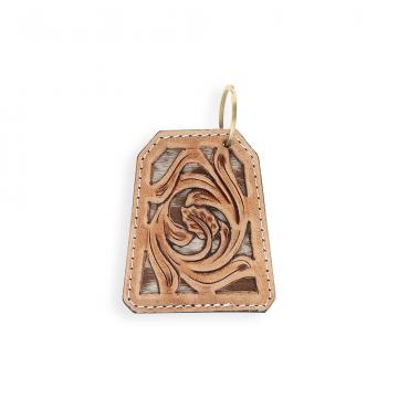Whirl Hand-tooled Leather Key Fob