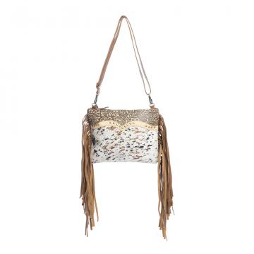 Mescalaro Hill Leather & Hairon Bag in Gold Fleck