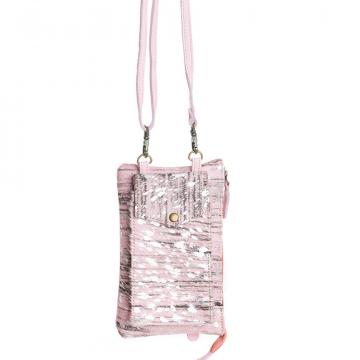 Wild Chic Phone Case Bag in Silver Fleck Pink