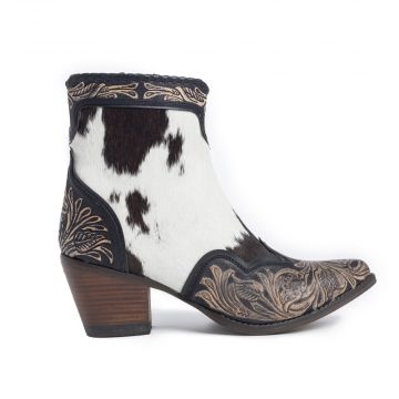 Glennchester Hair-on Hide & Hand-tooled Boots