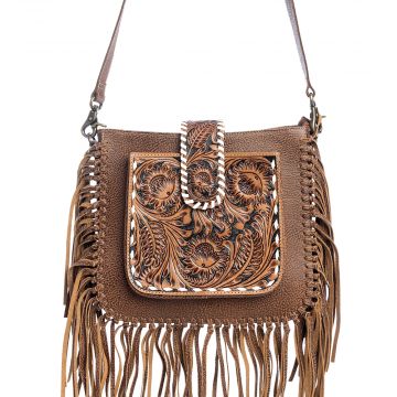 Oro Valley Hand-Tooled Bag in Bourbon Brown