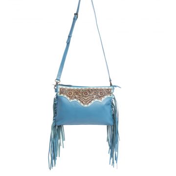 Chaparral Ridge Hand-Tooled Bag in River Blue