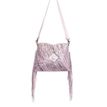 Silver Rose Trail Leather & Hairon Bag