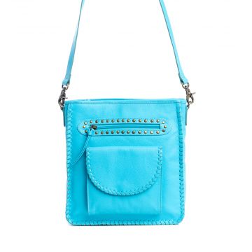 Ninnekah Leather Bag in Sky Blue
