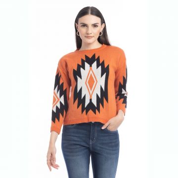 Rosemary Plains Geometric Print Sweater