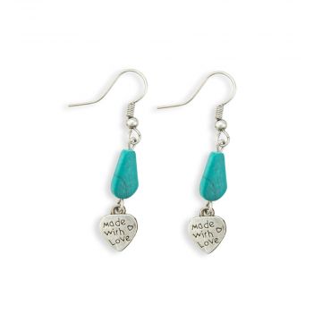 From the Heart Turqouise Look Charm Earrings