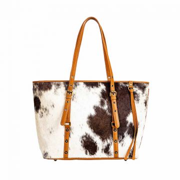 WHITE AND BROWN SHADE BAG