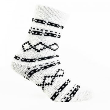 White Fox Patterned Sock