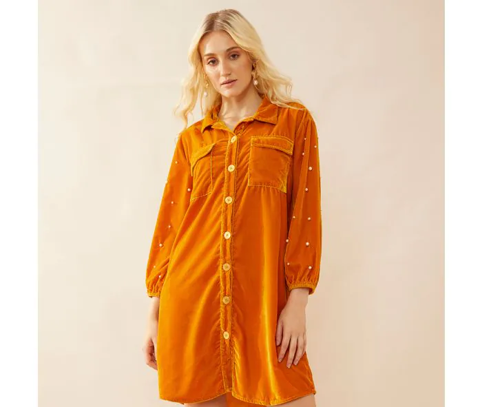 Oakrey Velvet Shirt Dress