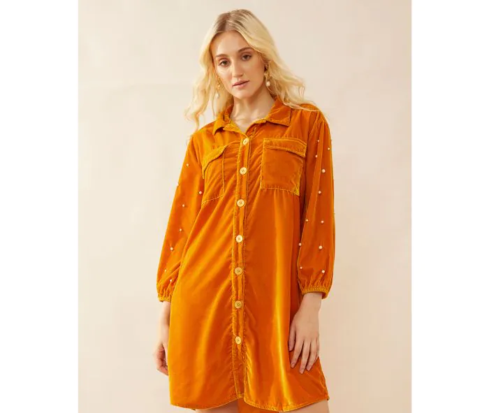 Oakrey Velvet Shirt Dress