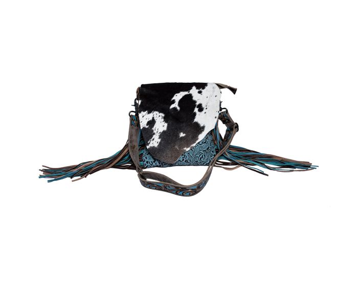 Myra Bag Cobal Blue Concealed Carry Bag Upcycled, Brown, S-3345