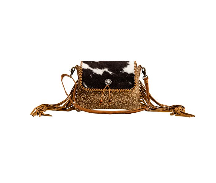 Pecos Rising Weave Pattern Leather Hairon Bag