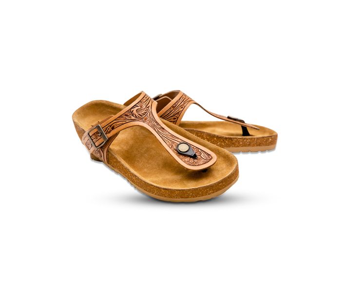 Grashius Western Hand-Tooled Sandals