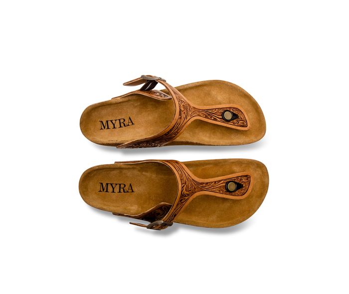 Grashius Western Hand-Tooled Sandals