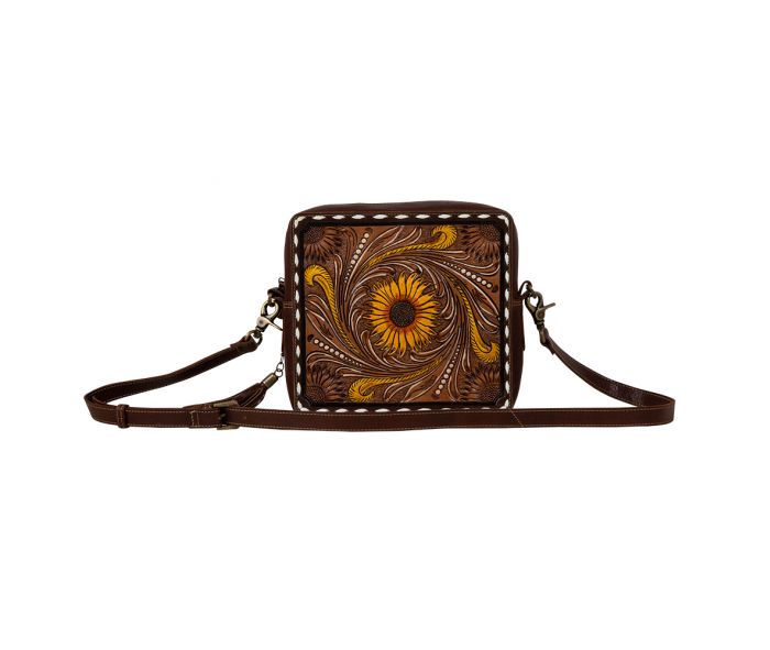 Radiant Sunflowers Hand-Tooled Bag