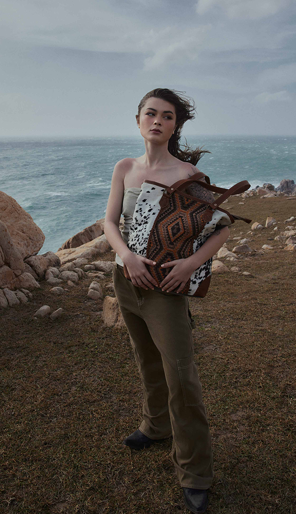 Myra Bags | Leather and Hairon Bag | Upcycled Canvas Bag